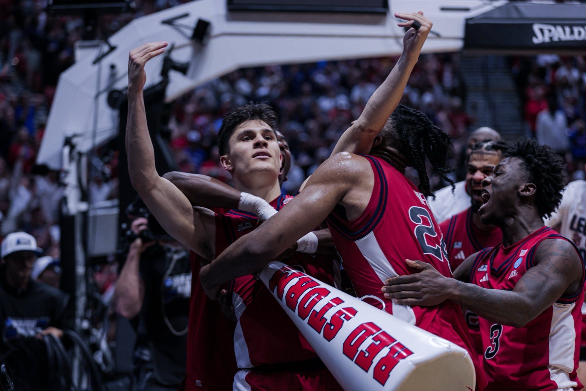 Dylan Darling celebrating with teammates